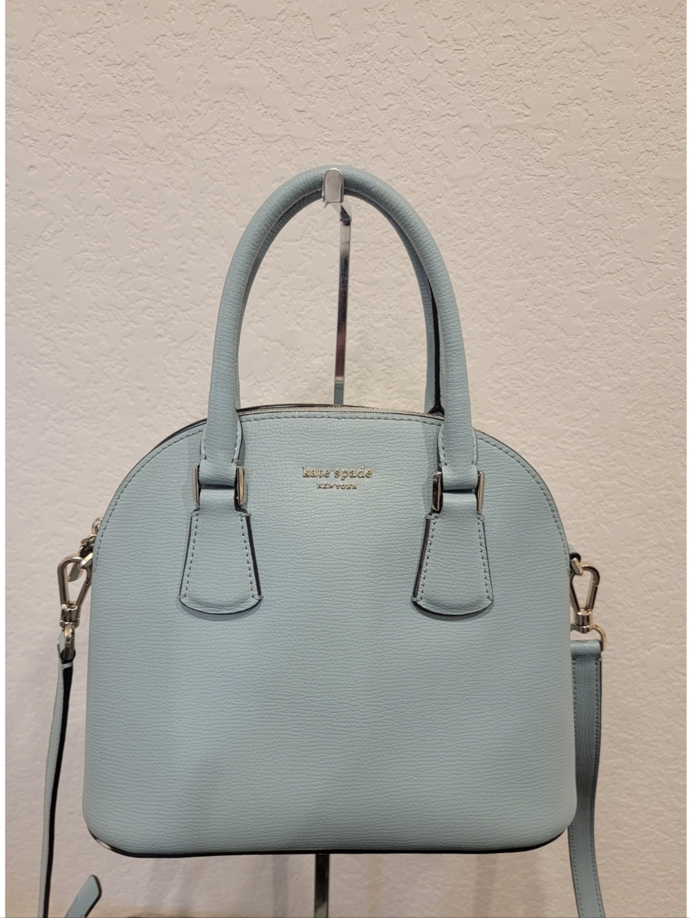 Kate Spade Dome Satchel Handbag Light Blue Crossbody Shoulder Bag